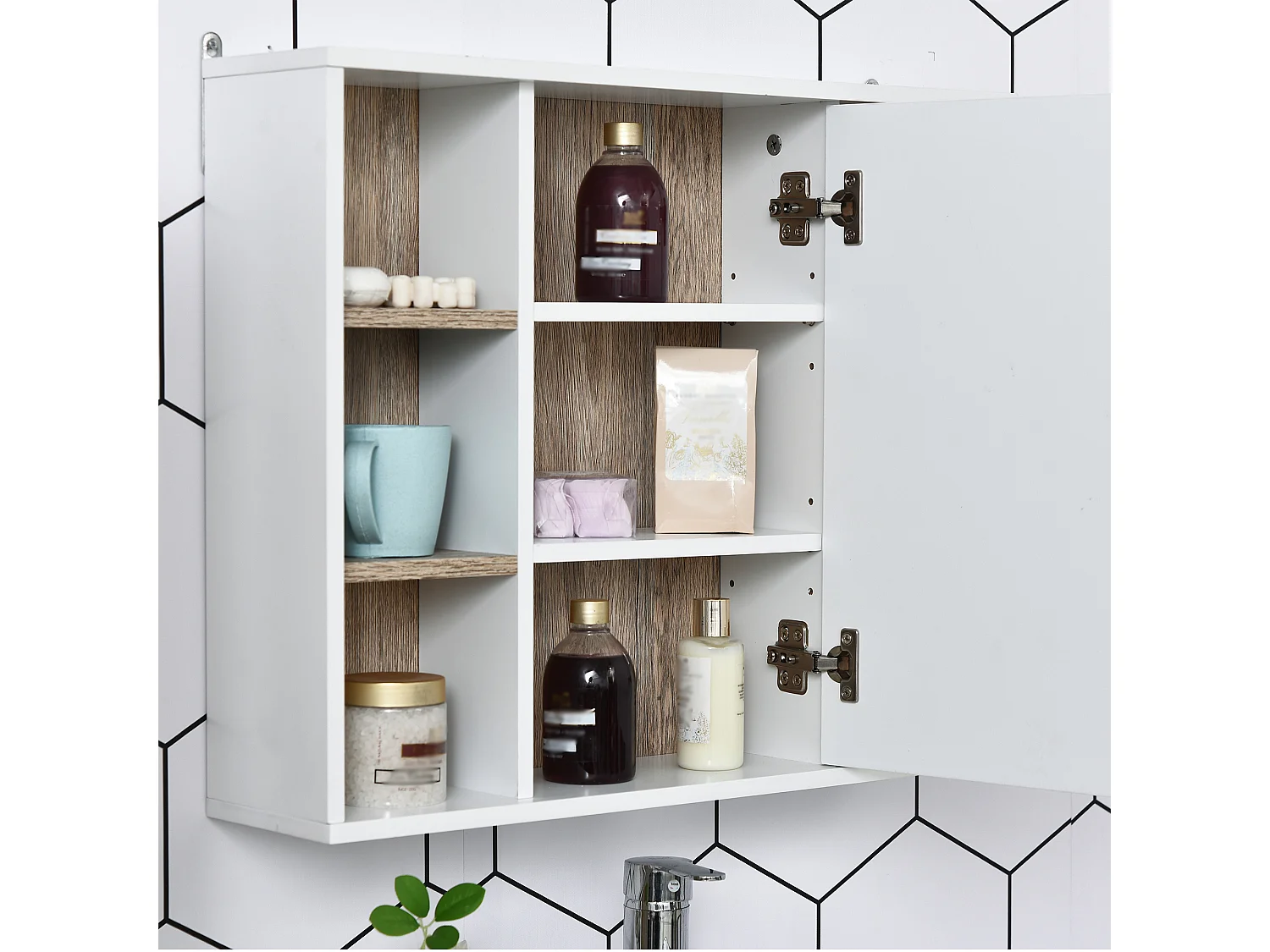 Armario espejo white, oak color 60x14,5x49,4 cm HOMCOM