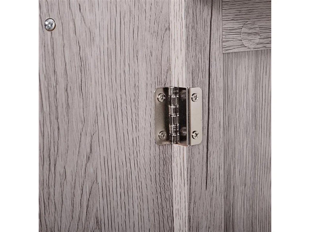 Mueble bajo de lavabo imitación madera tonos grisáceos 60x30x70 cm kleankin