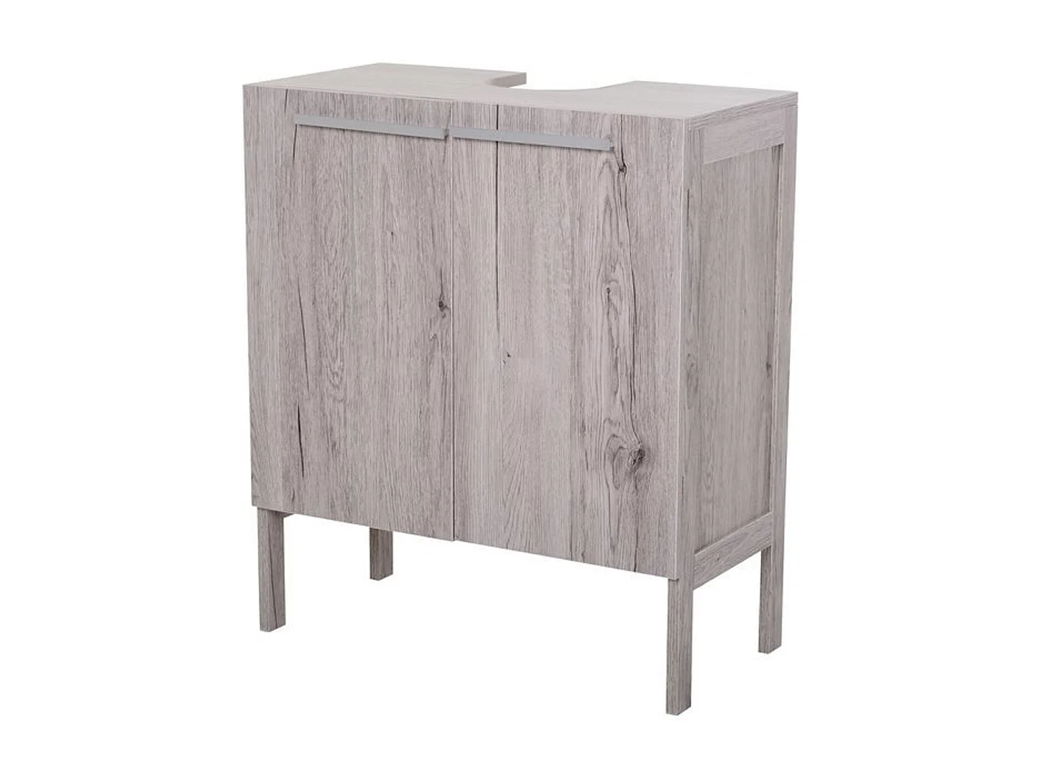 Mueble bajo de lavabo imitación madera tonos grisáceos 60x30x70 cm kleankin