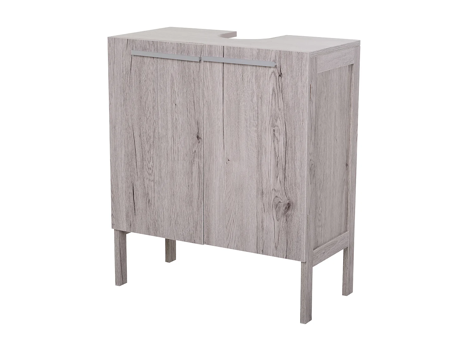 Mueble bajo de lavabo imitación madera tonos grisáceos 60x30x70 cm kleankin