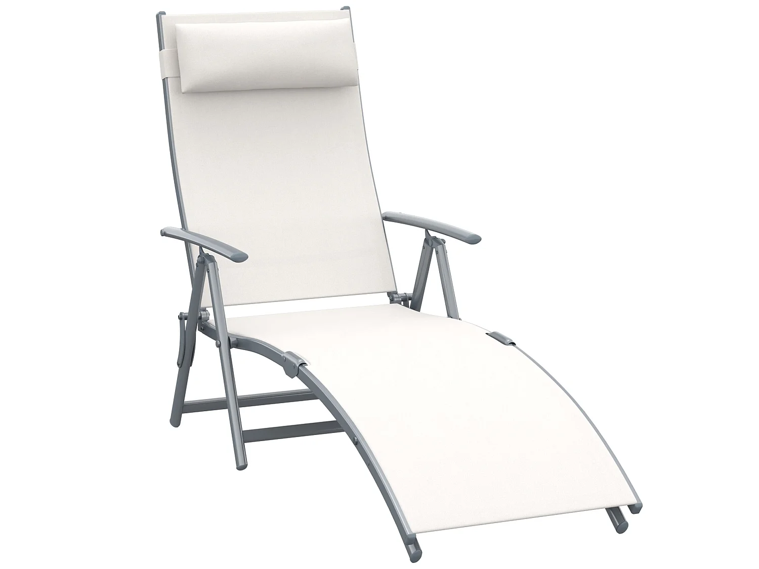 Tumbona plegable beige 137x63,5x100,5 cm Outsunny