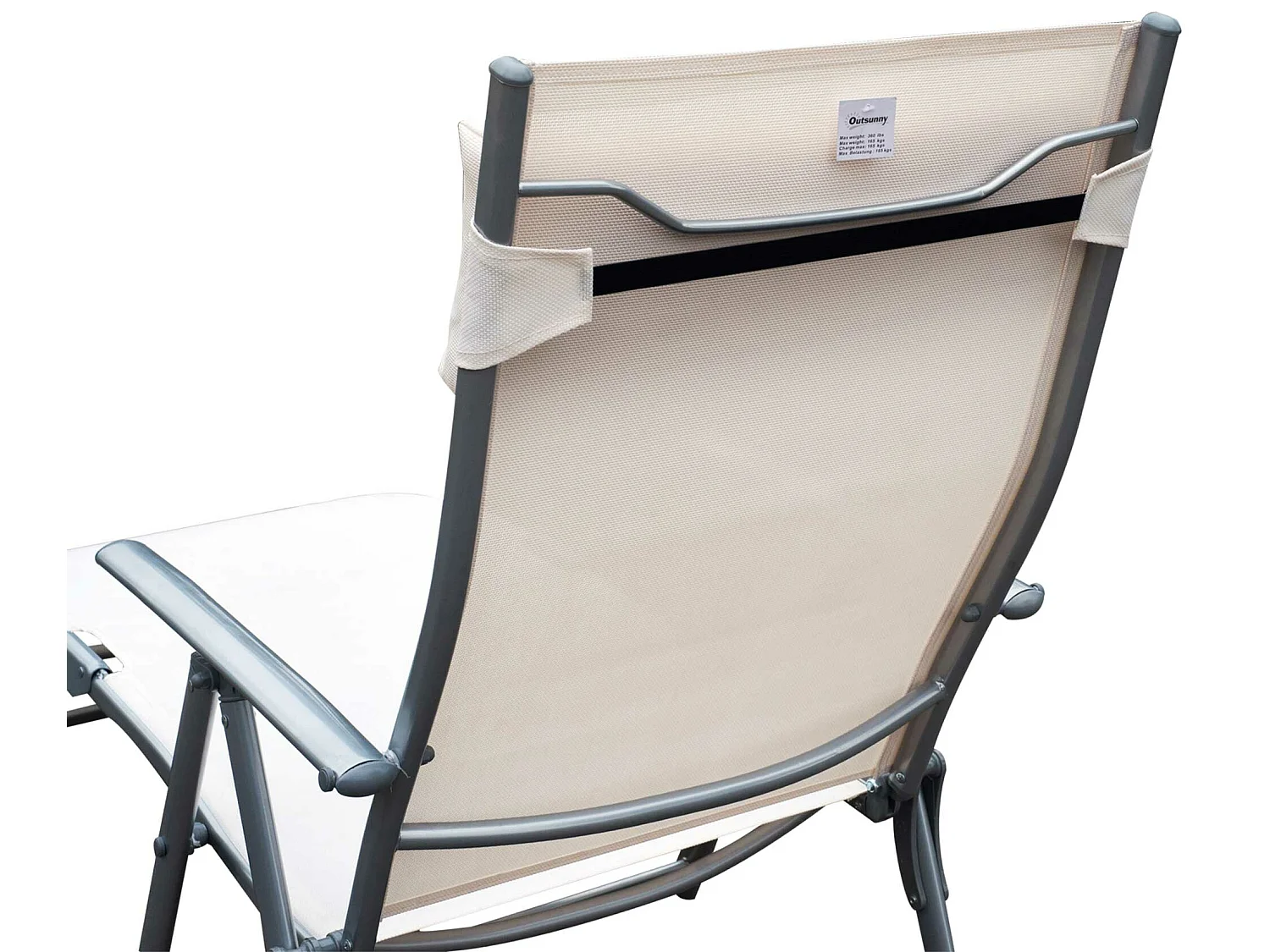 Tumbona plegable beige 137x63,5x100,5 cm Outsunny