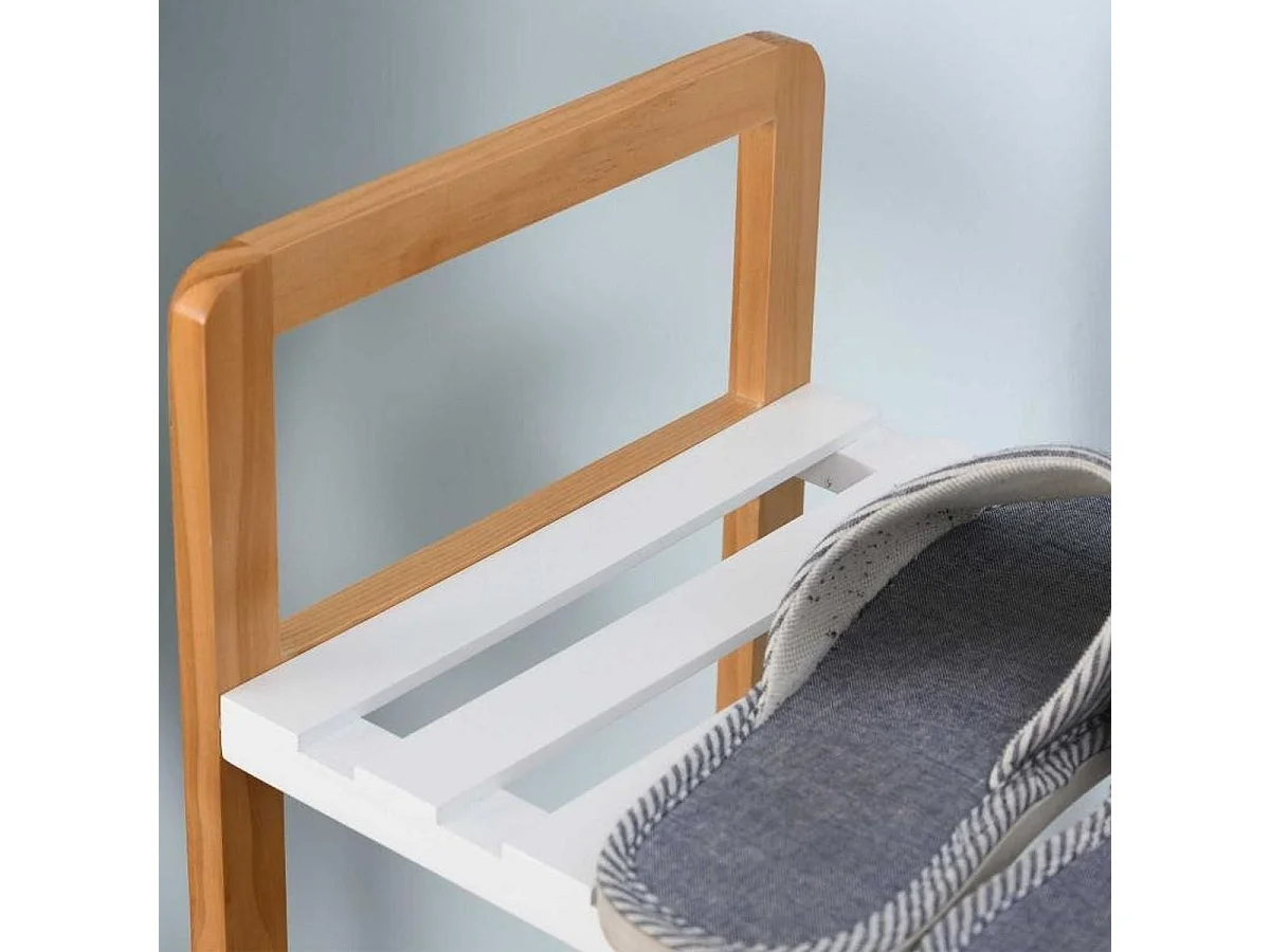 Zapatero madera natural y blanco 68x26x78 cm HOMCOM