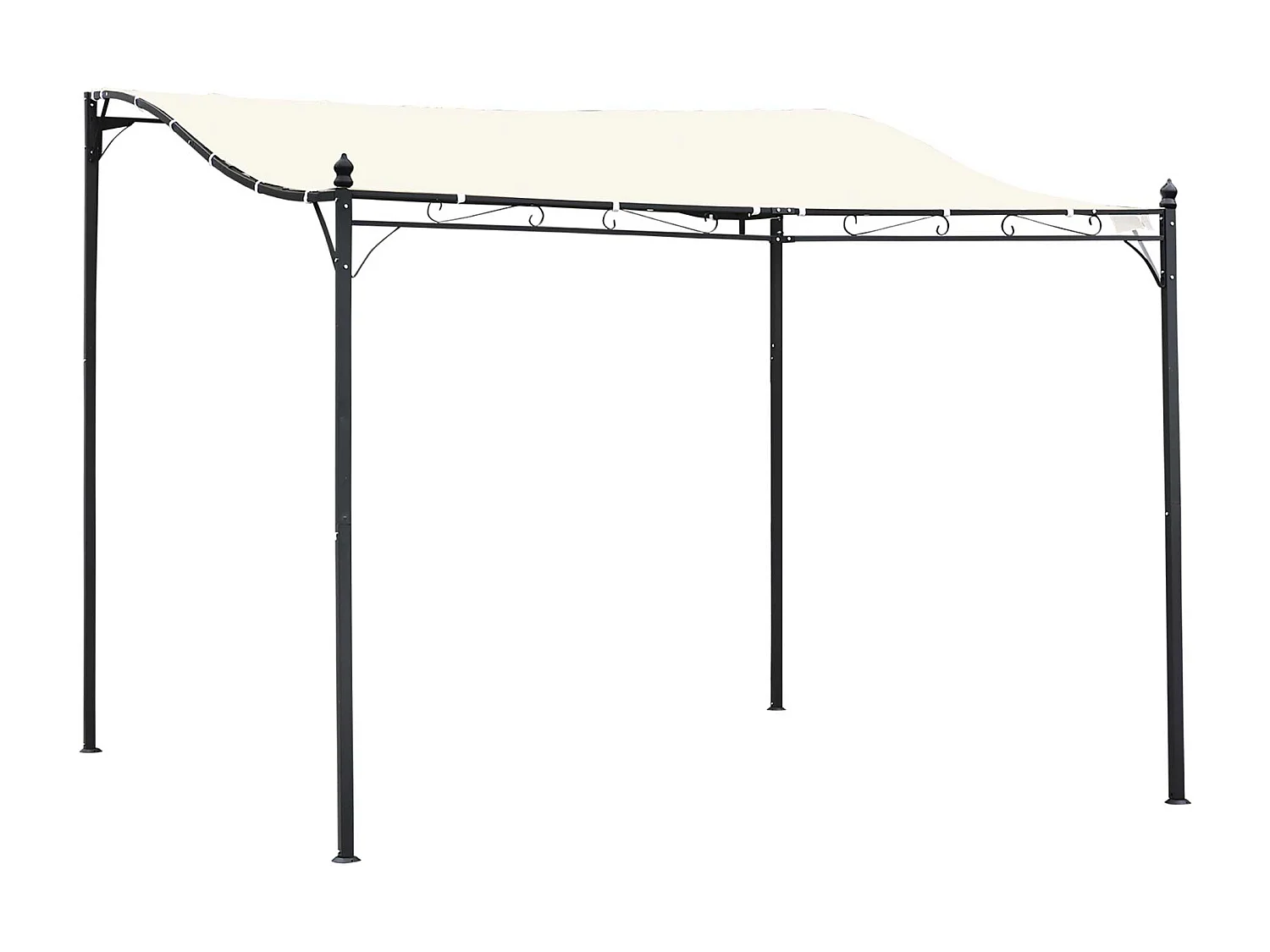 Pérgola de jardín crema 297x297x250 cm Outsunny