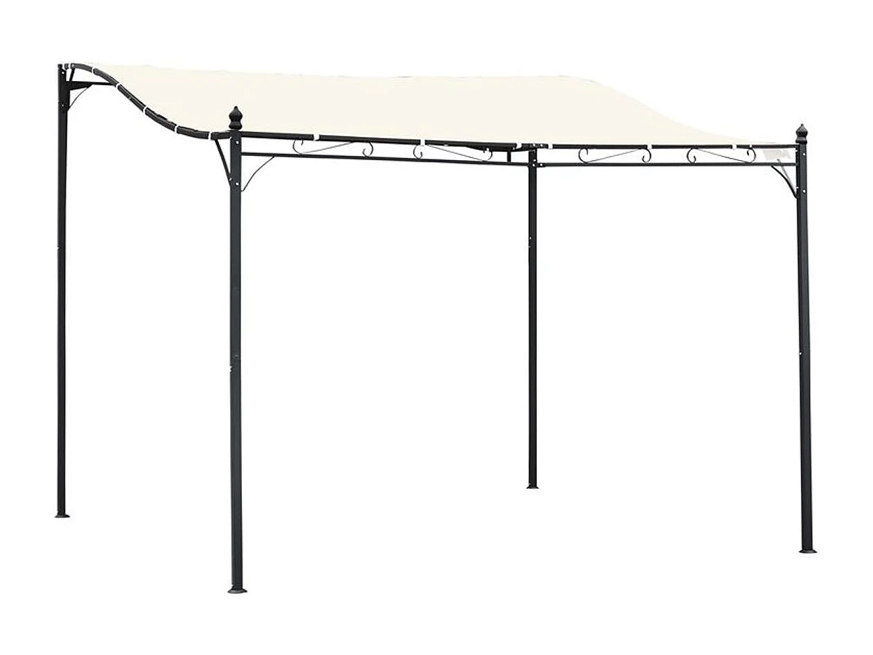 Pérgola de jardín crema 297x297x250 cm Outsunny