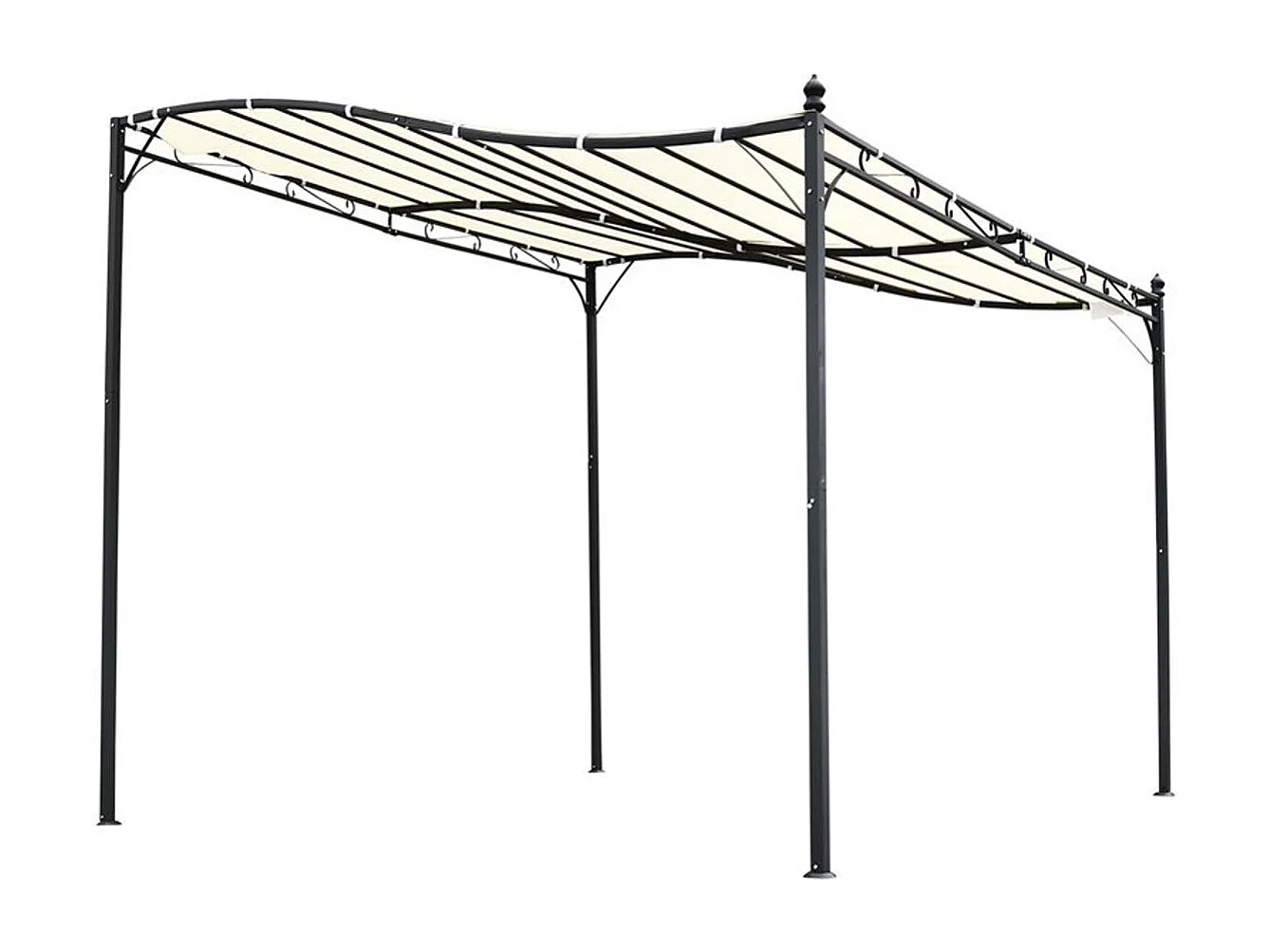 Pérgola de jardín crema 297x297x250 cm Outsunny