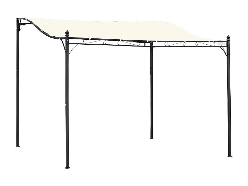 Pérgola de jardín crema 297x297x250 cm Outsunny