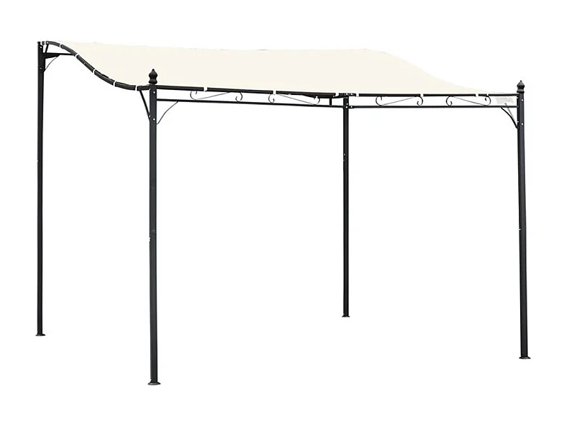 Pérgola de jardín crema 297x297x250 cm Outsunny