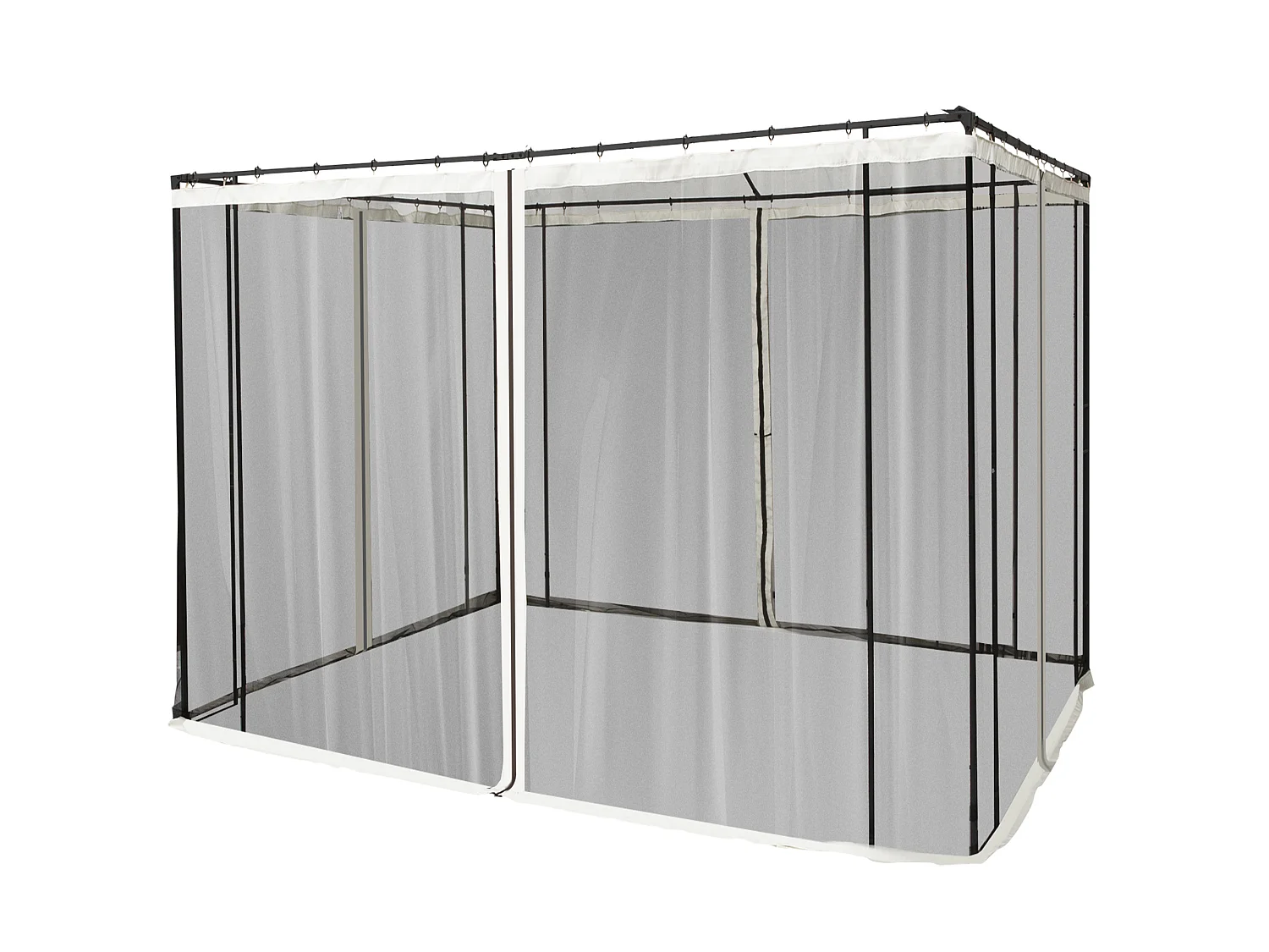 4 paneles laterales de mosquitera para carpa negro 302x0x207cm Outsunny