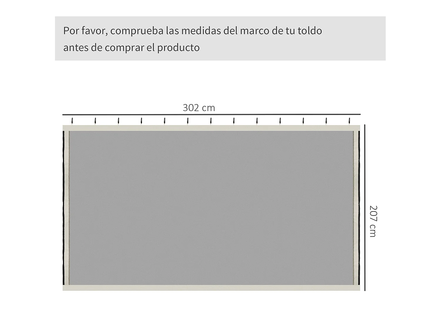 4 paneles laterales de mosquitera para carpa negro 302x0x207cm Outsunny