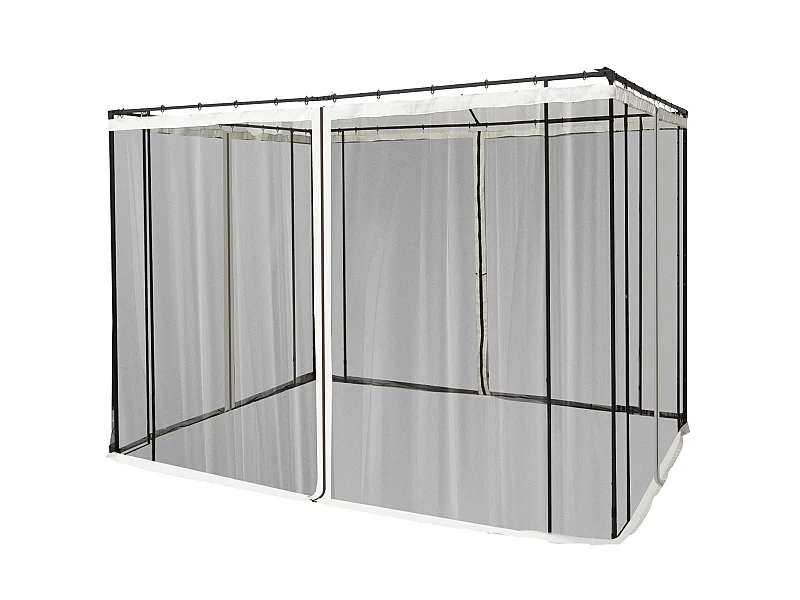 4 paneles laterales de mosquitera para carpa negro 302x0x207cm Outsunny