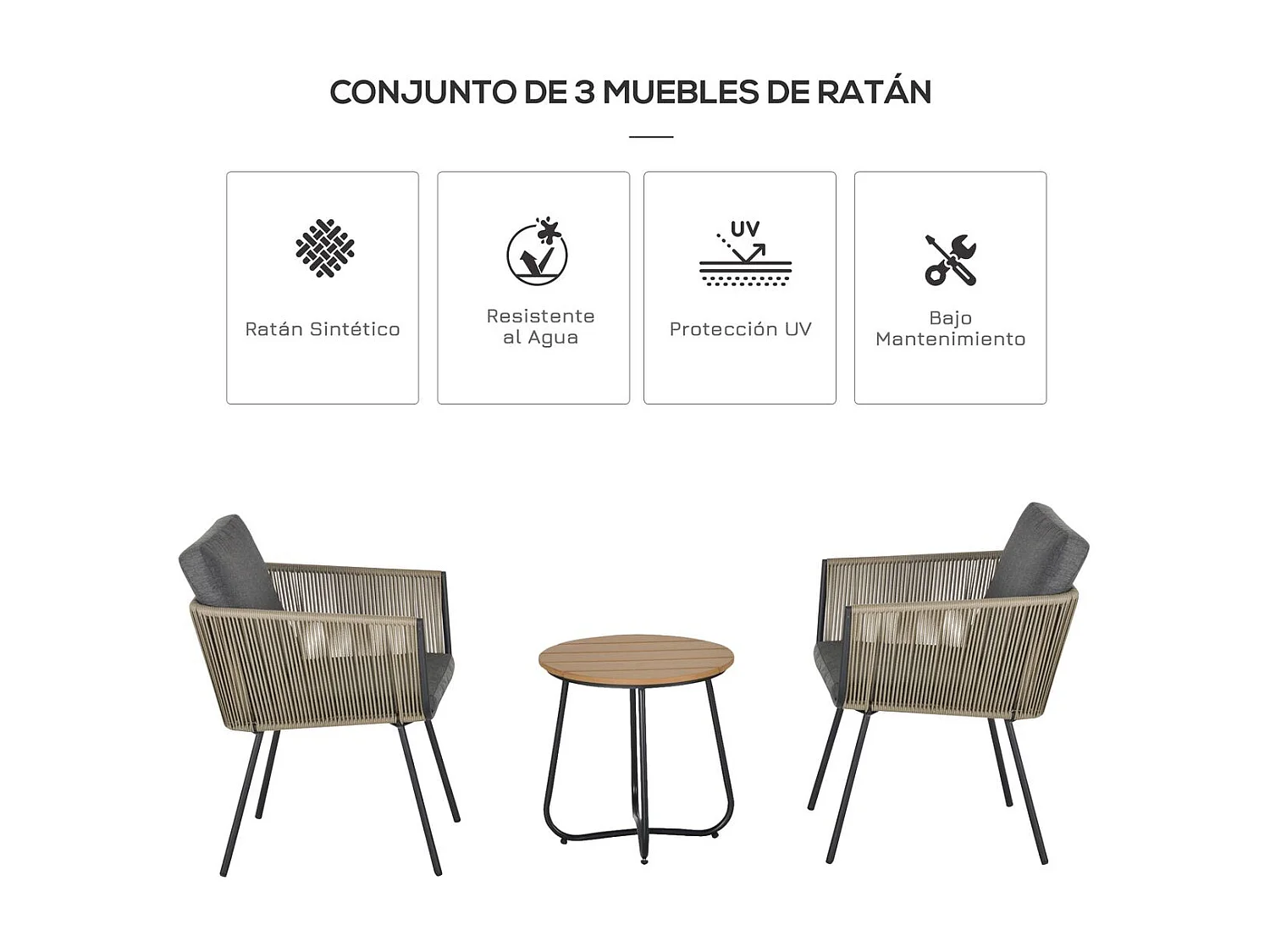 Conjunto de mueble multicolor 60x60x67 cm Outsunny