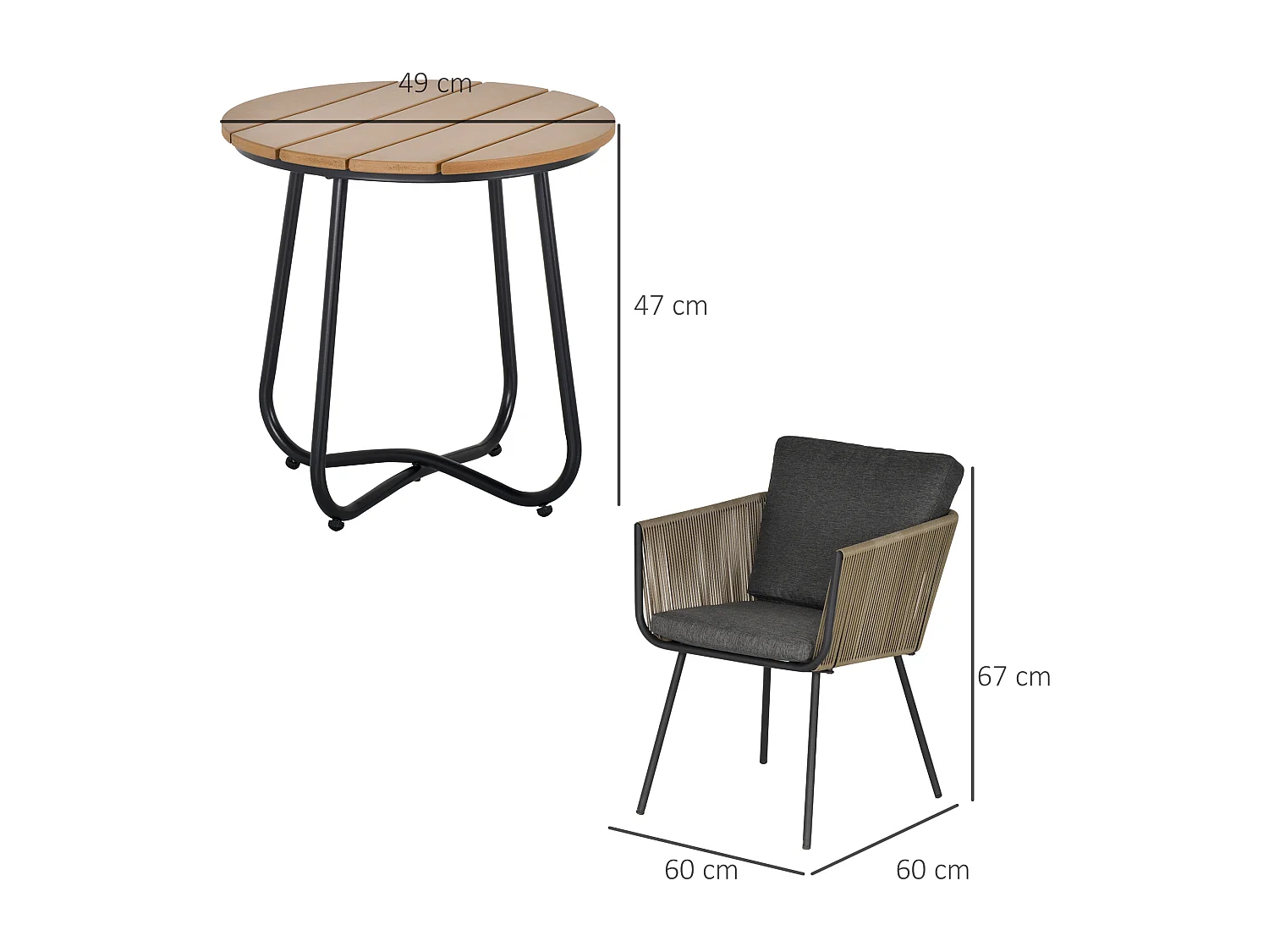 Conjunto de mueble multicolor 60x60x67 cm Outsunny