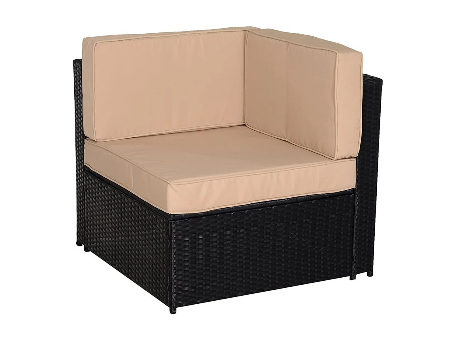 Conjunto muebles de jardín ratán negro, caqui y verde 80x80x71 cm Outsunny