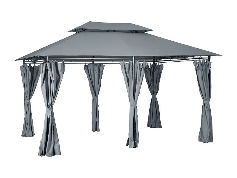 Cenador de jardín gris 300x400x280 cm Outsunny