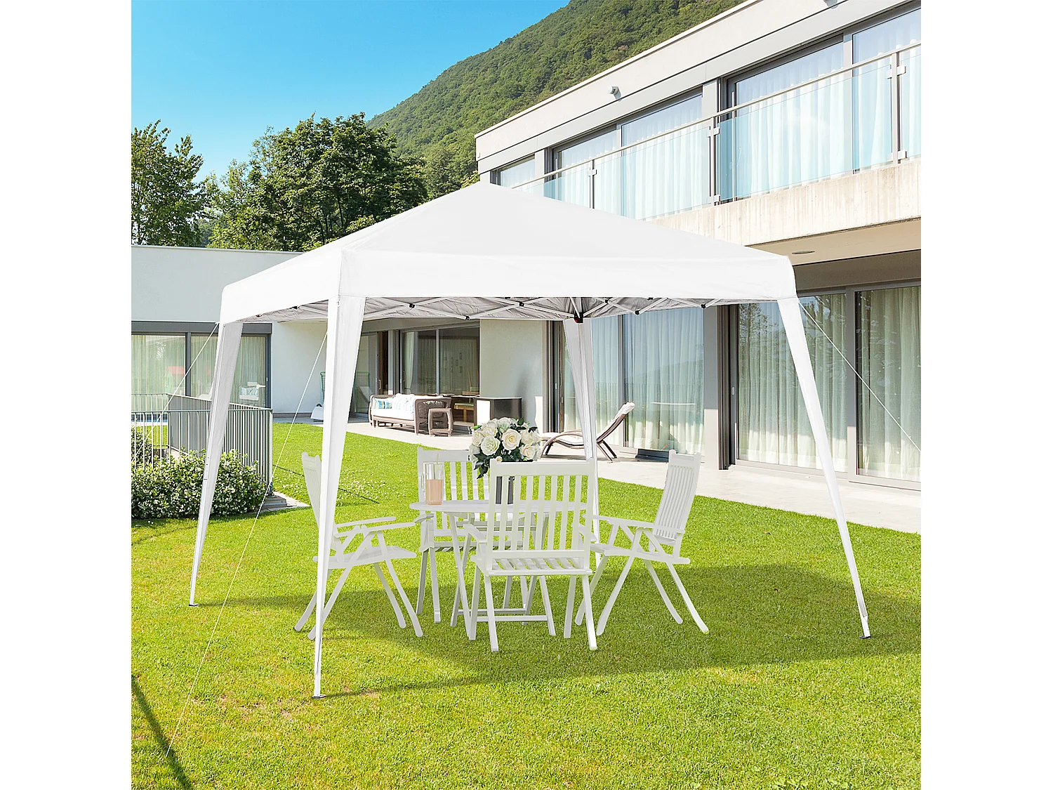 Carpa plegable blanco 240x240x250 cm Outsunny