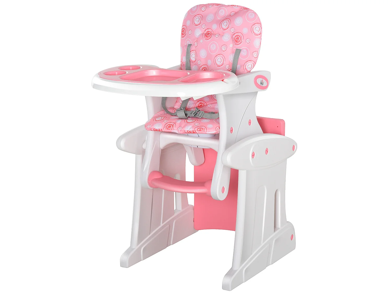 Silla elevada para bebé rosa 57x59x105 cm HOMCOM
