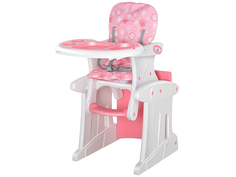 Silla elevada para bebé rosa 57x59x105 cm HOMCOM