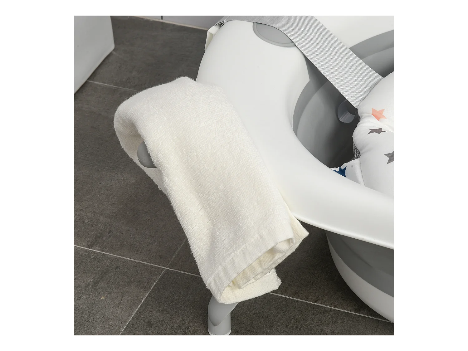 Bañera para bebé plegable gris 81.5x50.5x23.5 cm HOMCOM