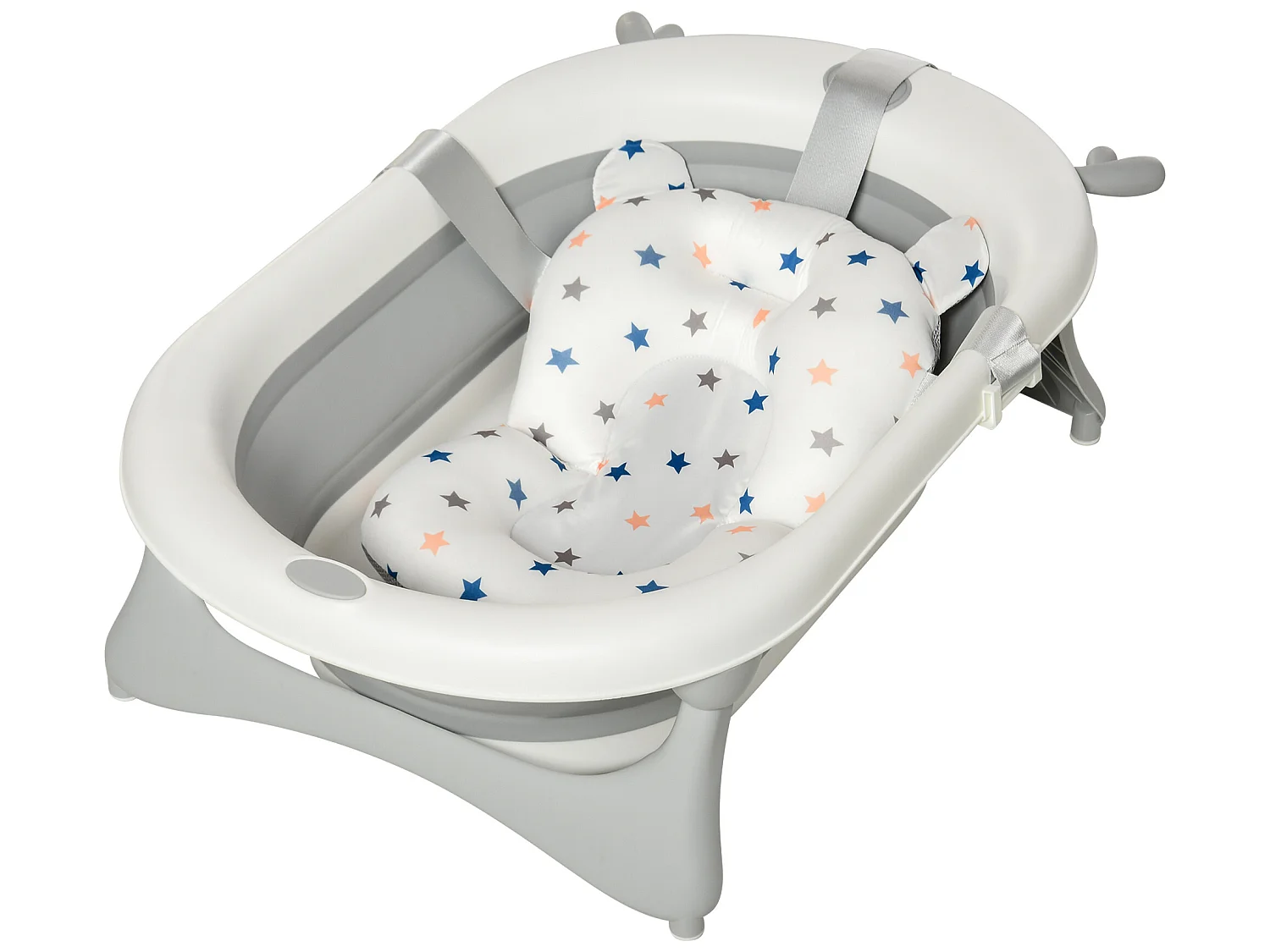 Bañera para bebé plegable gris 81.5x50.5x23.5 cm HOMCOM