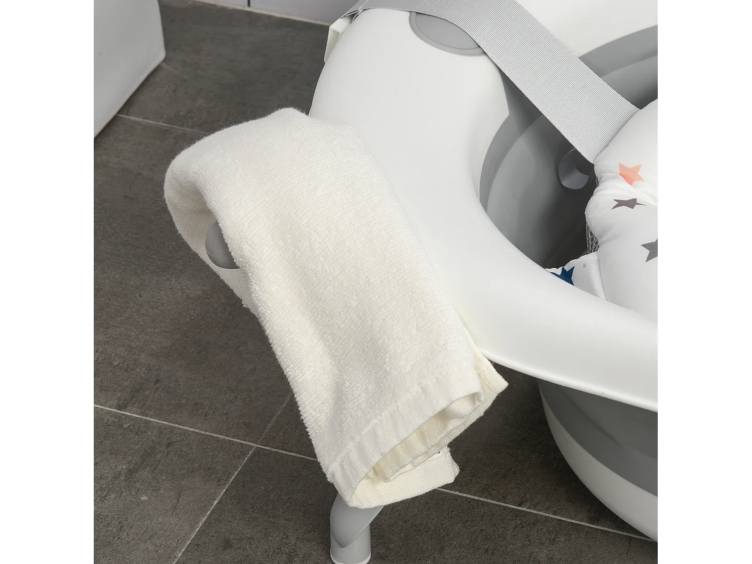 Bañera para bebé plegable gris 81.5x50.5x23.5 cm HOMCOM