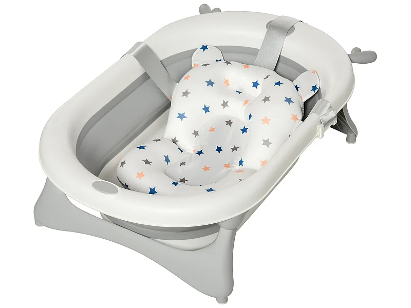 Bañera para bebé plegable gris 81.5x50.5x23.5 cm HOMCOM