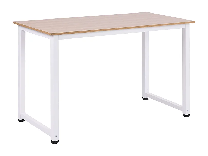 Mesa de ordenador roble y blanco 120x60x76 cm HOMCOM