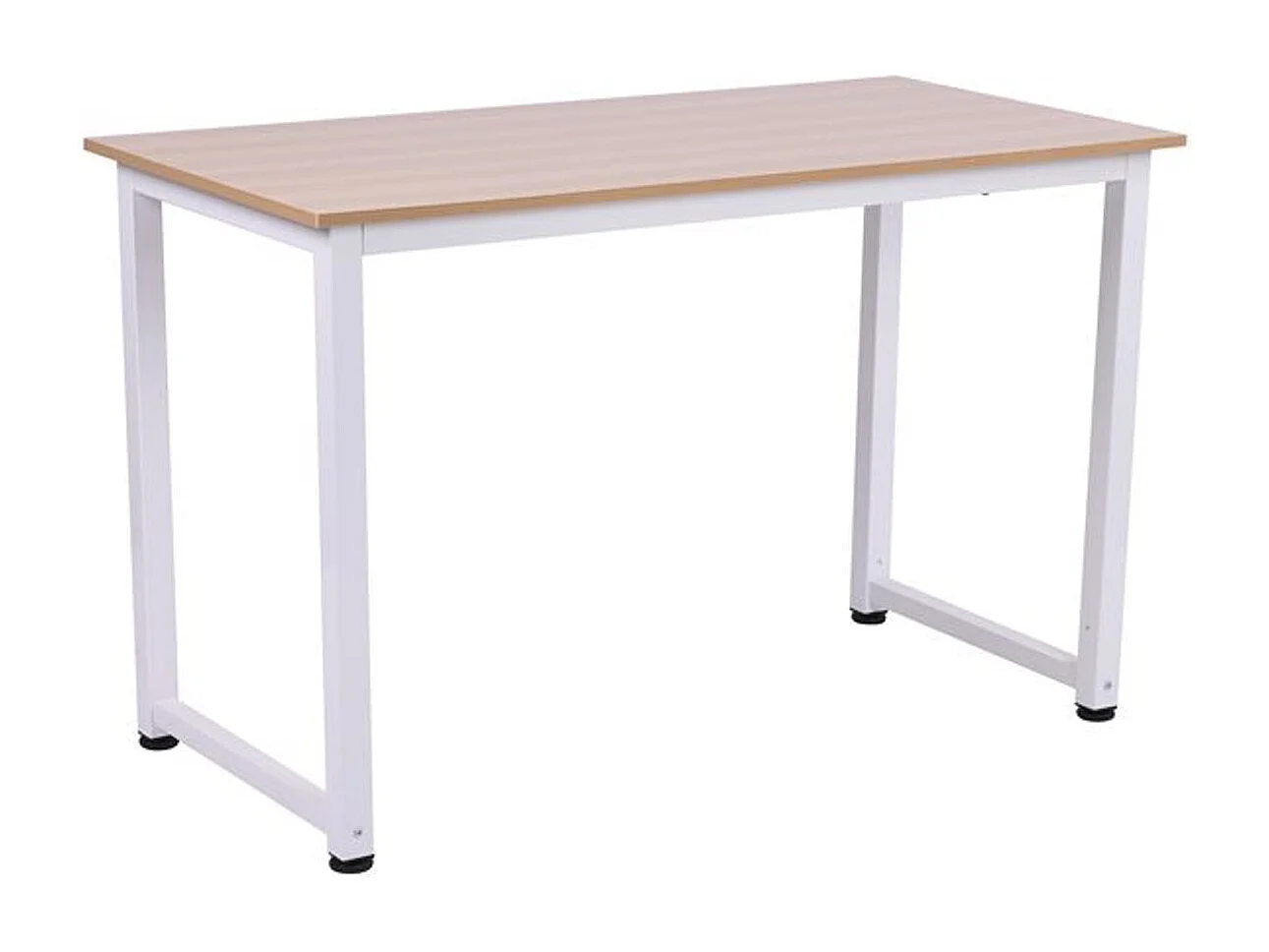 Mesa de ordenador roble y blanco 120x60x76 cm HOMCOM