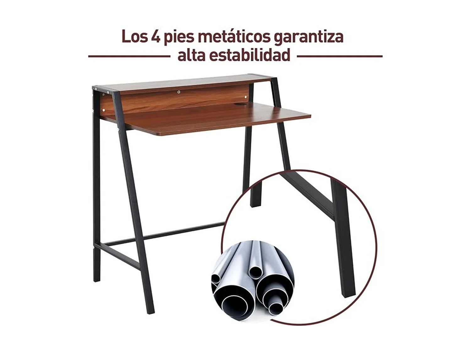 Escritorio nogal 84x45x85 cm HOMCOM