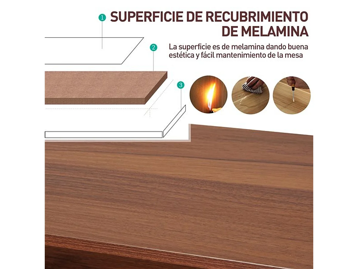 Escritorio nogal 84x45x85 cm HOMCOM