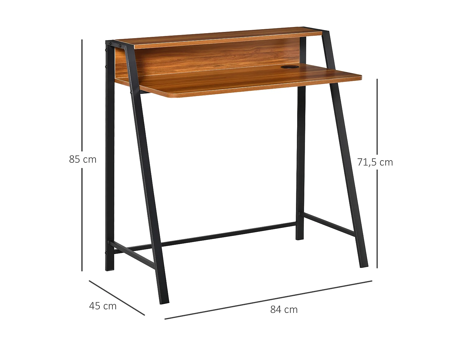 Escritorio nogal 84x45x85 cm HOMCOM