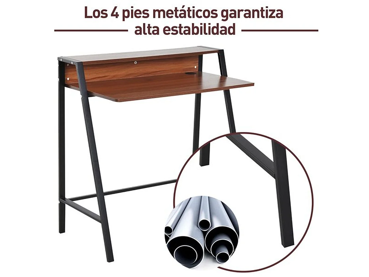 Escritorio nogal 84x45x85 cm HOMCOM