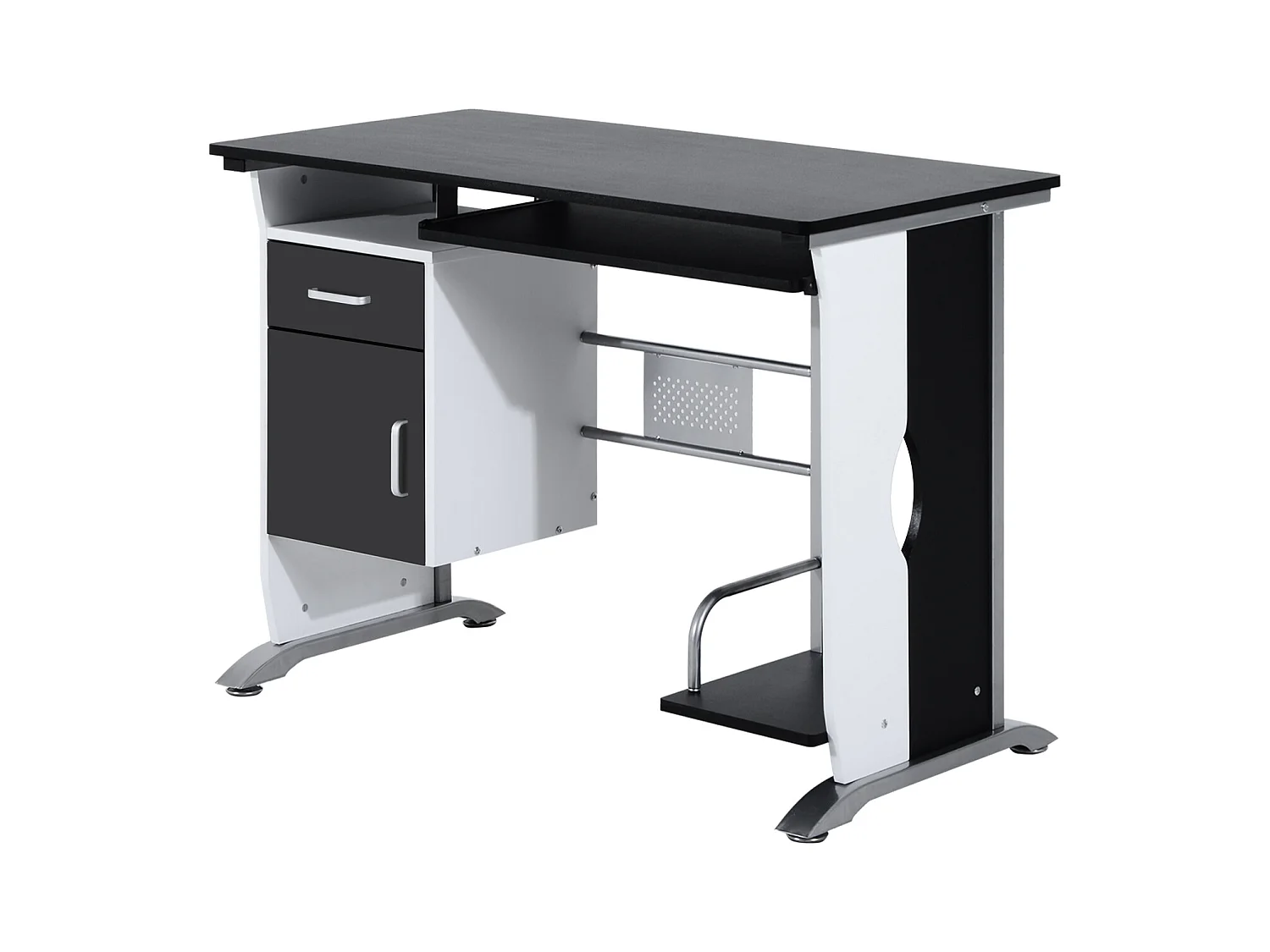 Mesa de ordenador negro y plata 100x52x75cm HOMCOM