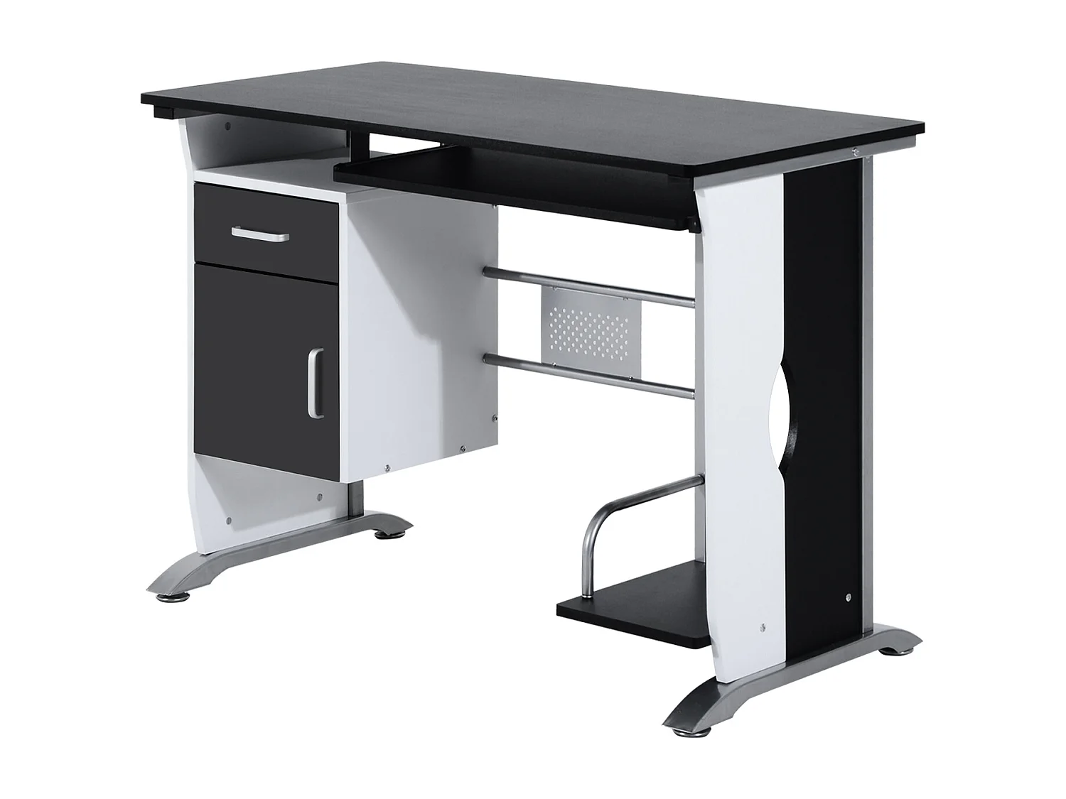 Mesa de ordenador negro y plata 100x52x75cm HOMCOM