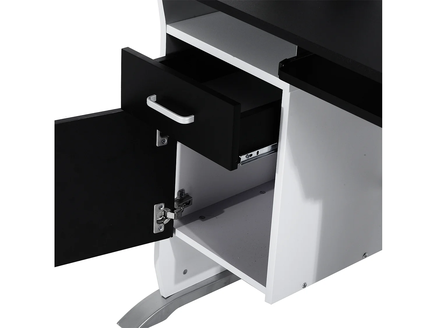 Mesa de ordenador negro y plata 100x52x75cm HOMCOM