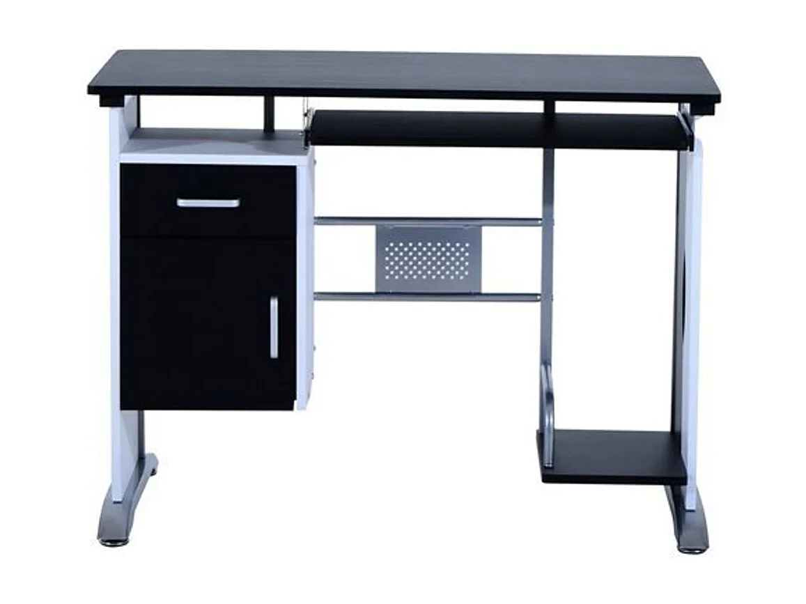 Mesa de ordenador negro y plata 100x52x75cm HOMCOM