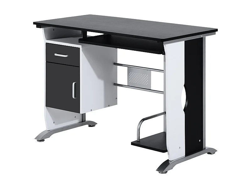 Mesa de ordenador negro y plata 100x52x75cm HOMCOM