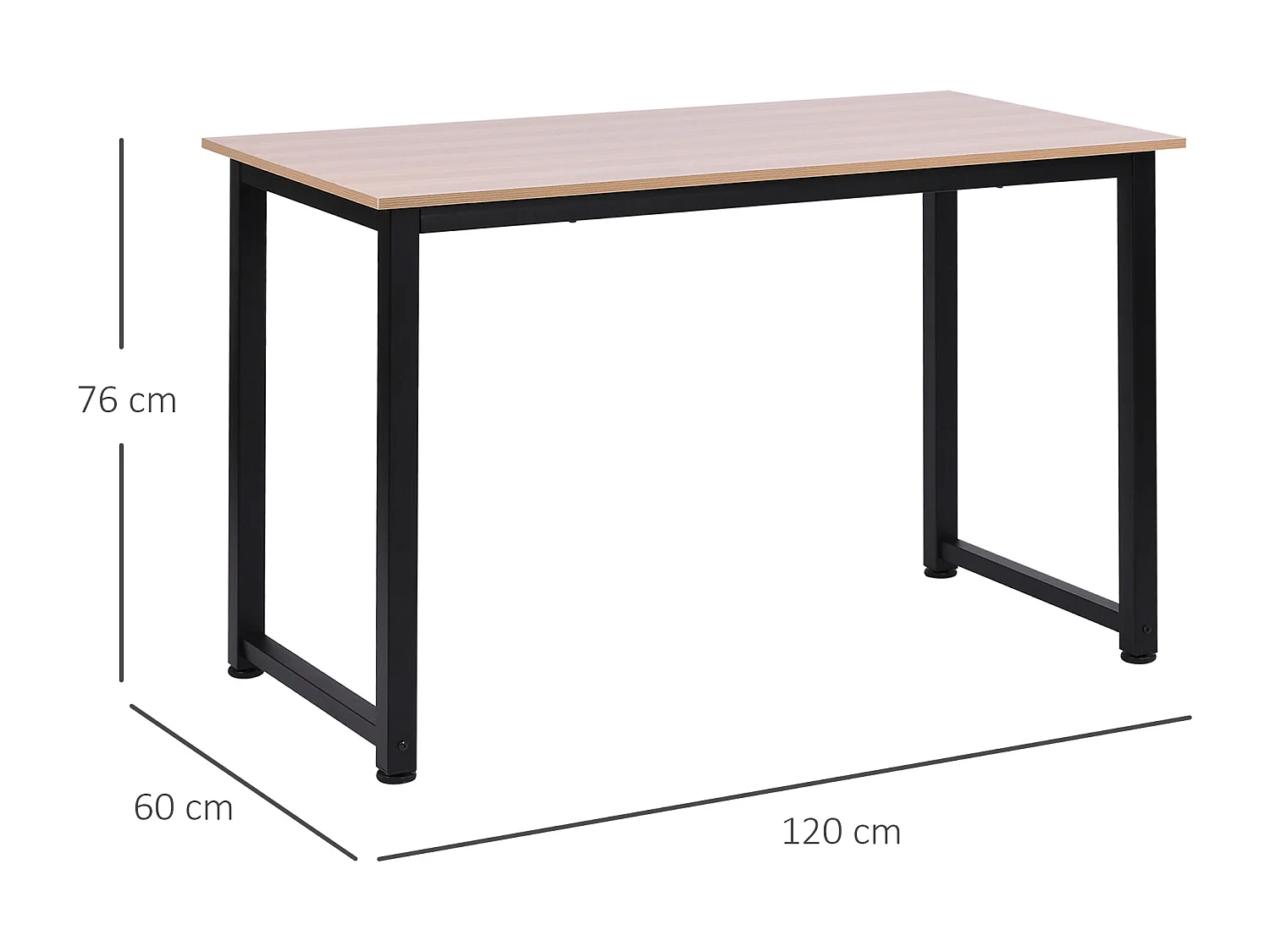 Mesa de ordenador roble 120x60x76 cm HOMCOM