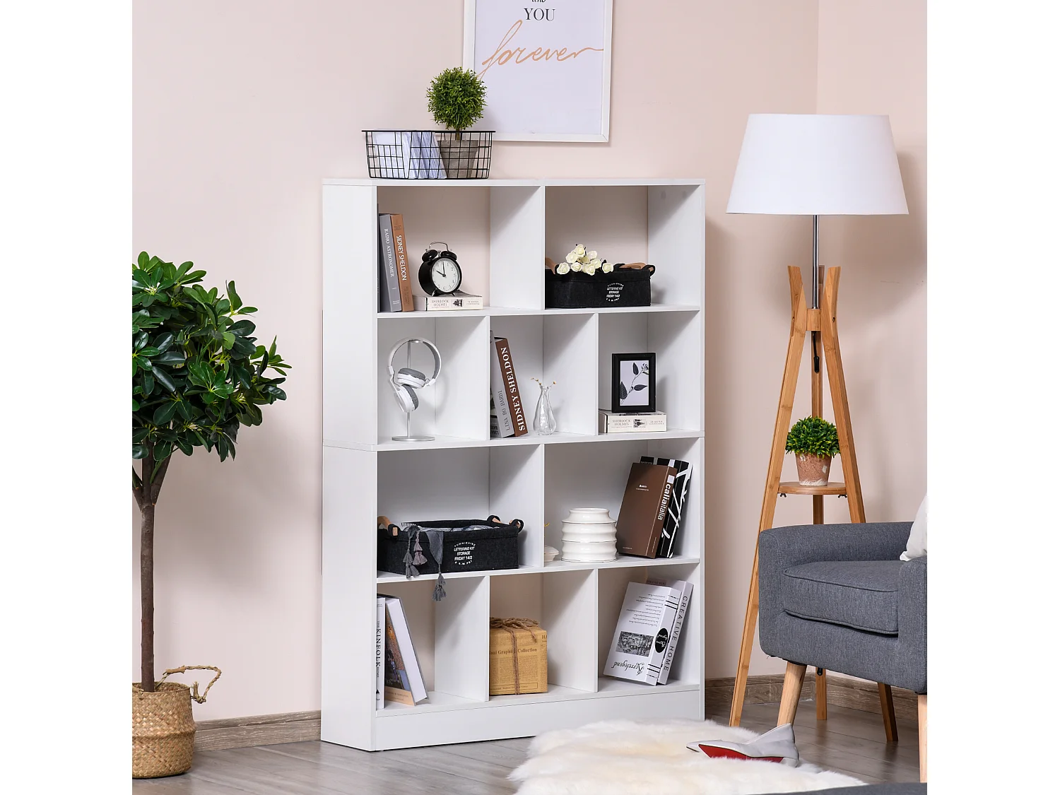 Estantería modular blanco 100x23.8x140 cm HOMCOM