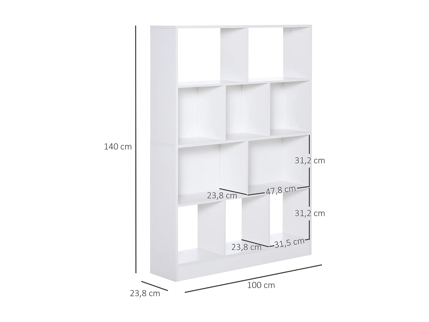 Estantería modular blanco 100x23.8x140 cm HOMCOM
