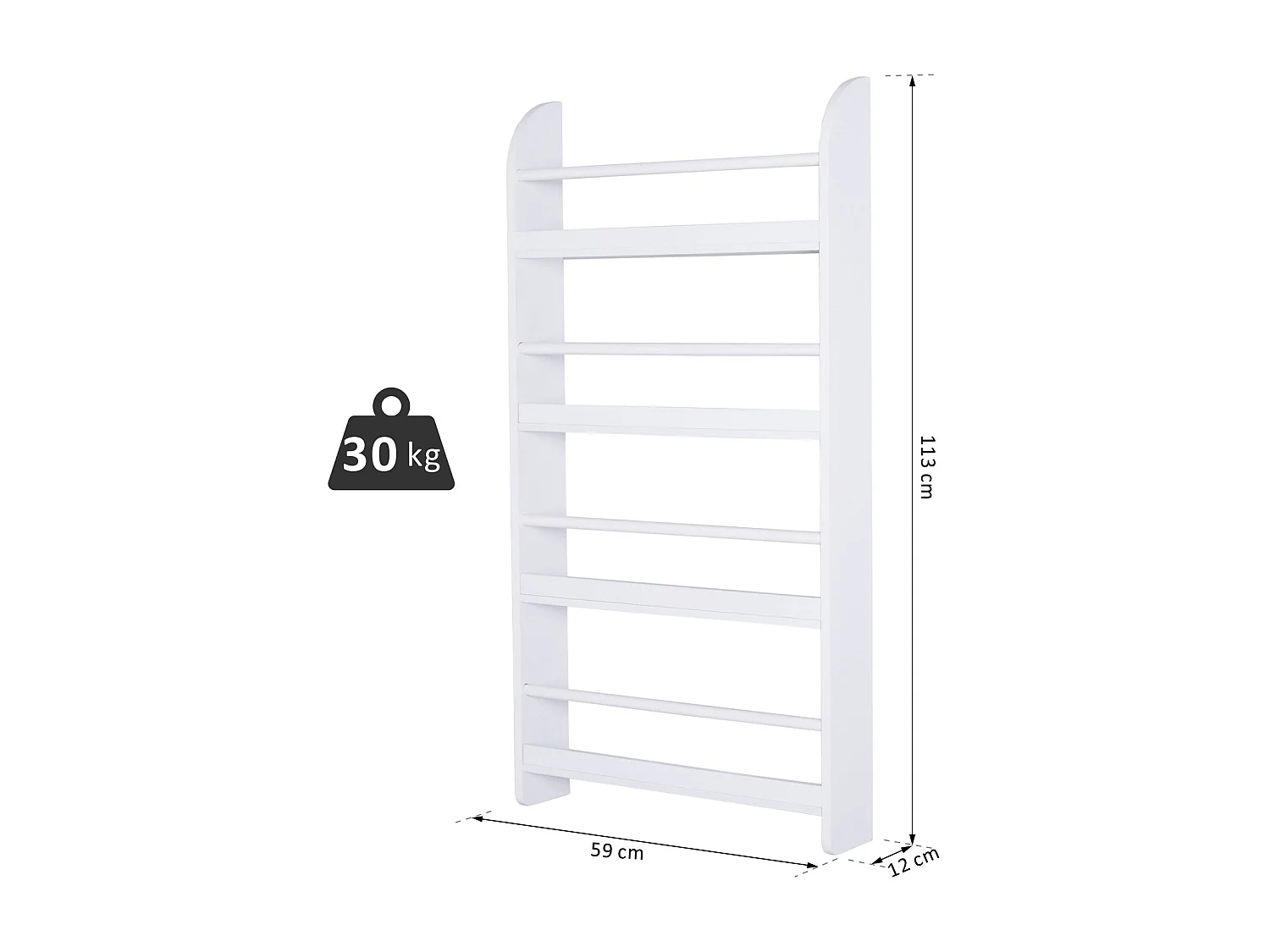 Librerías para pared blanco 59x12x113cm HOMCOM
