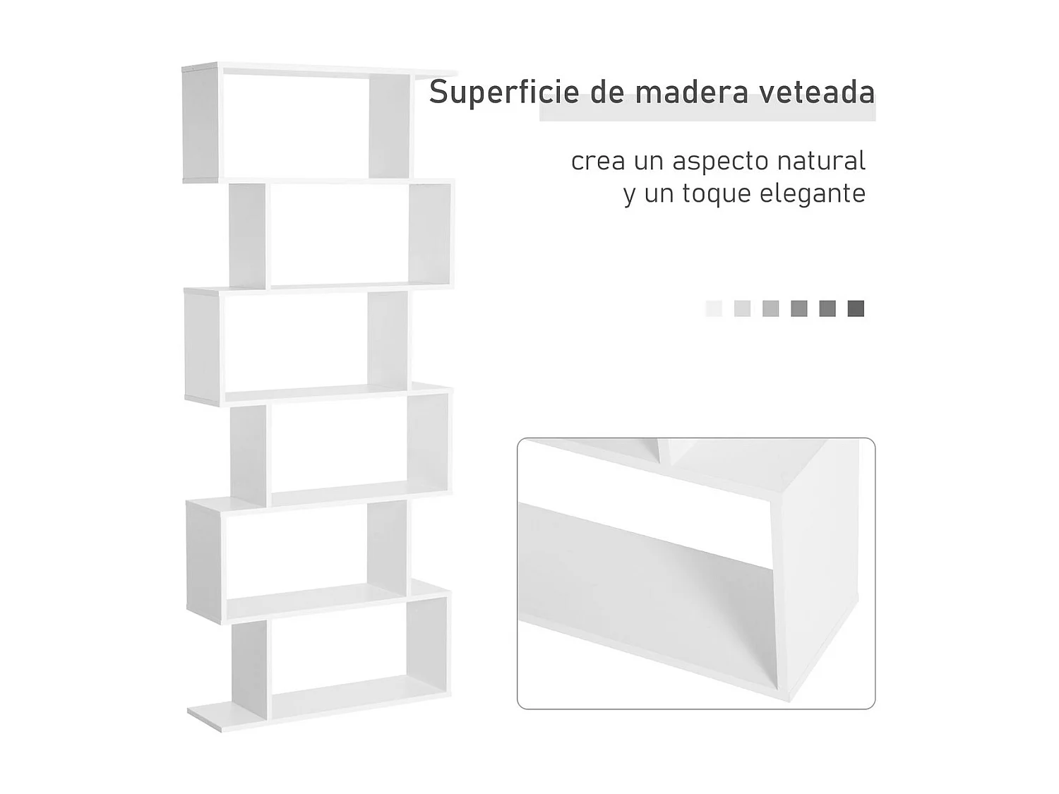 Estantería librería blanco 80x23x192cm HOMCOM