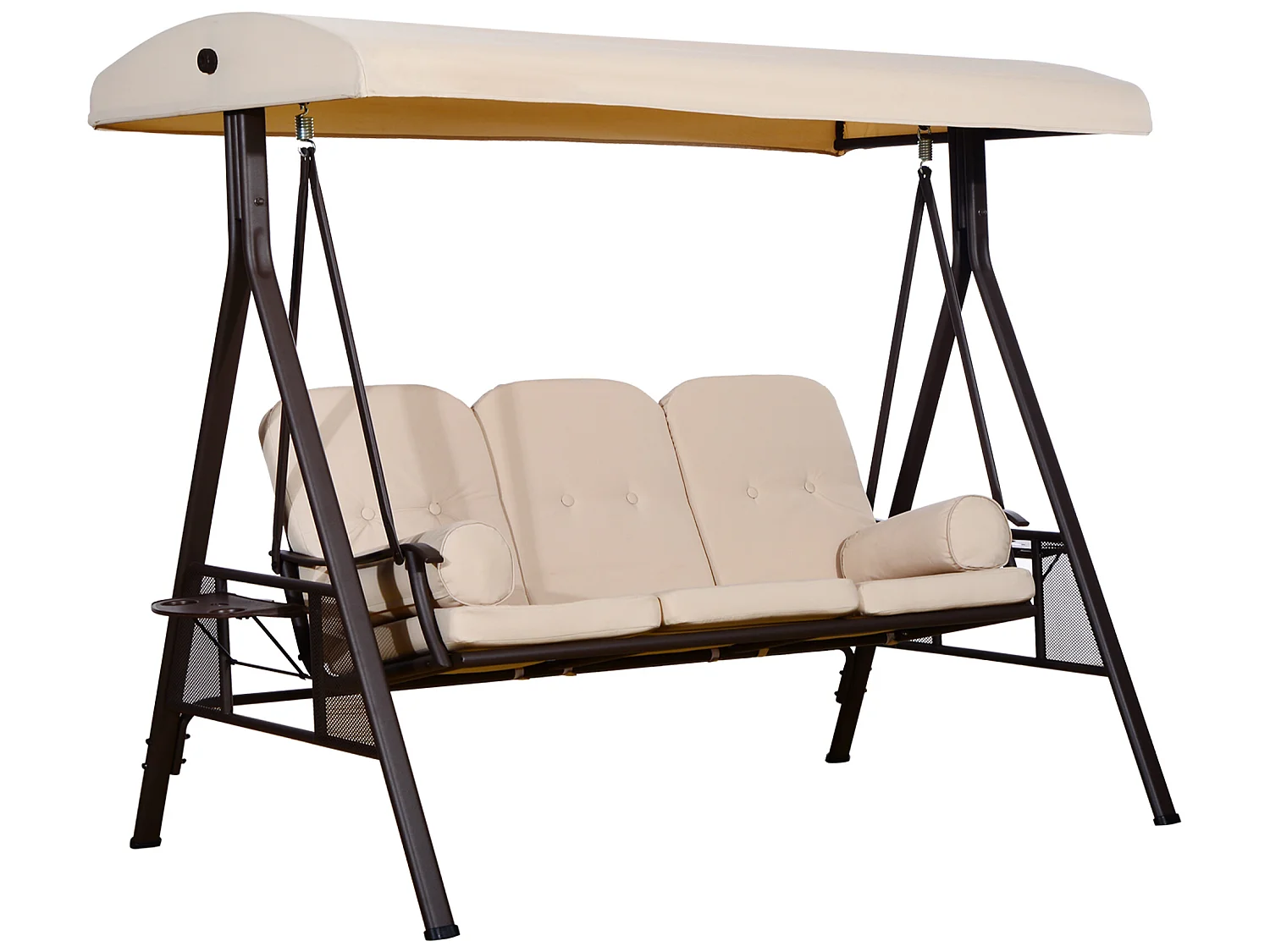 Columpio balancín jardín beige 207x120.5x174 cm Outsunny