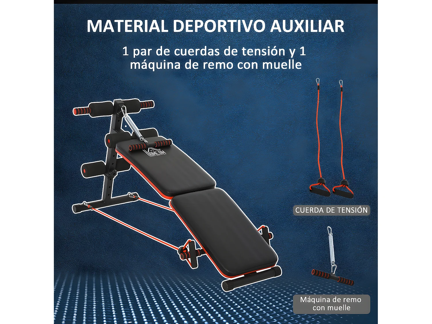 Banco de sentadillas negro 51x137x66 cm HOMCOM