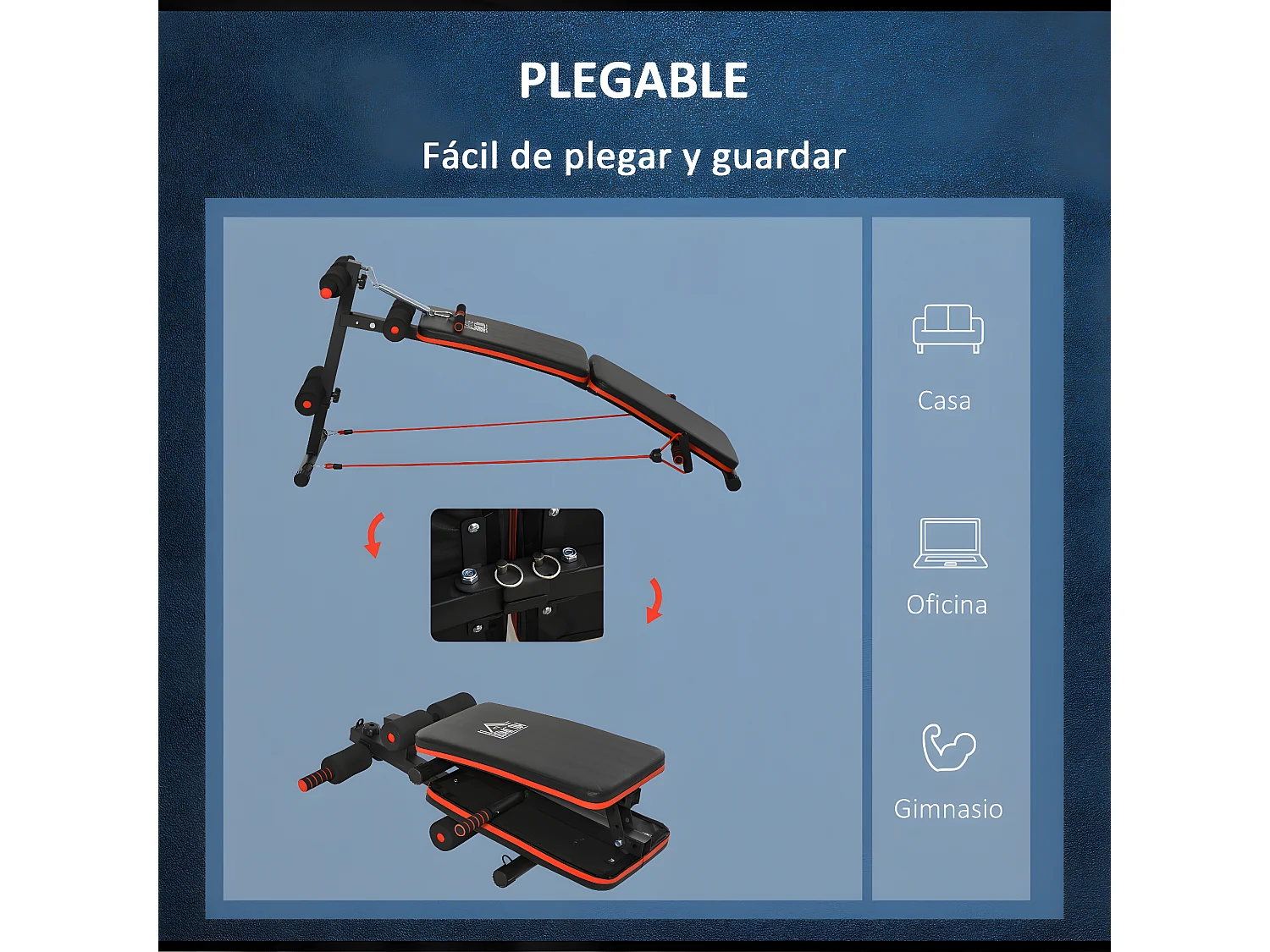 Banco de sentadillas negro 51x137x66 cm HOMCOM