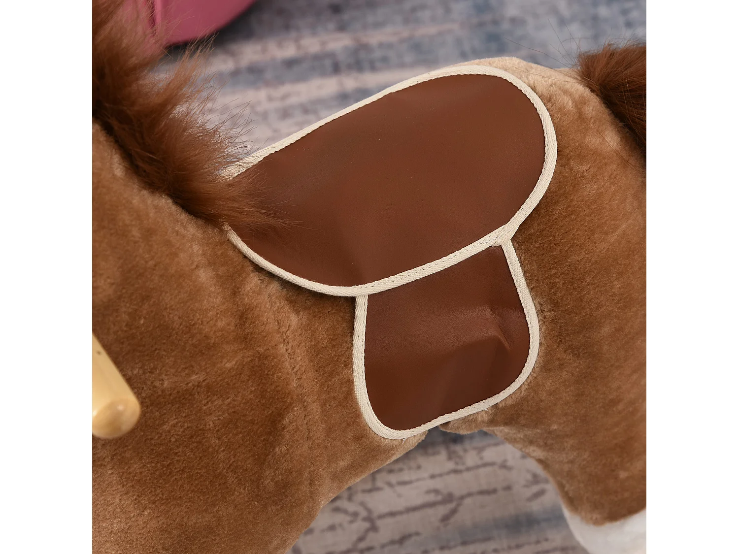 Caballo balancín para niños marrón 65x32.5x61 cm HOMCOM