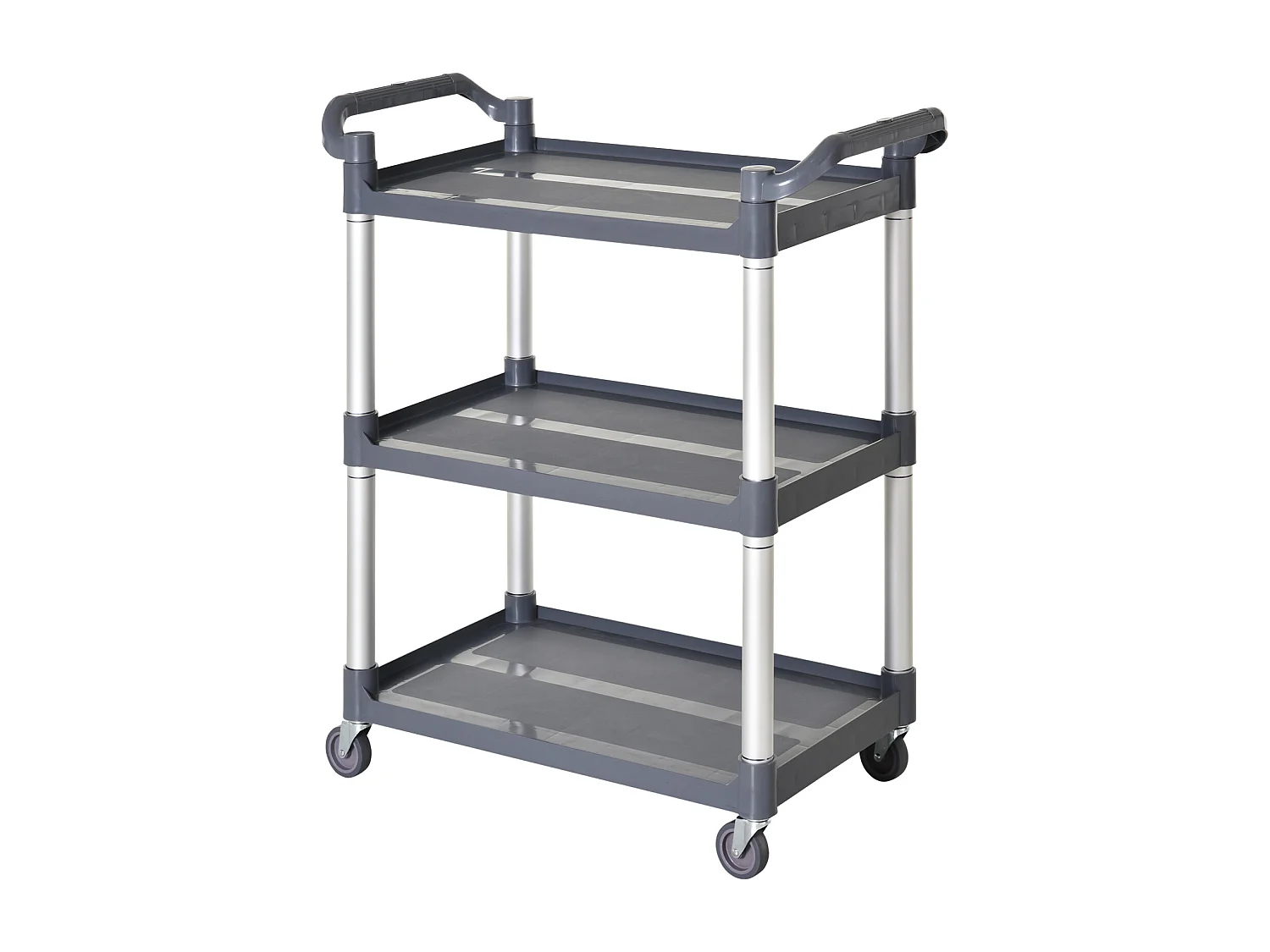 Carro de almacenamiento plateado y gris 88x44x93 cm HOMCOM