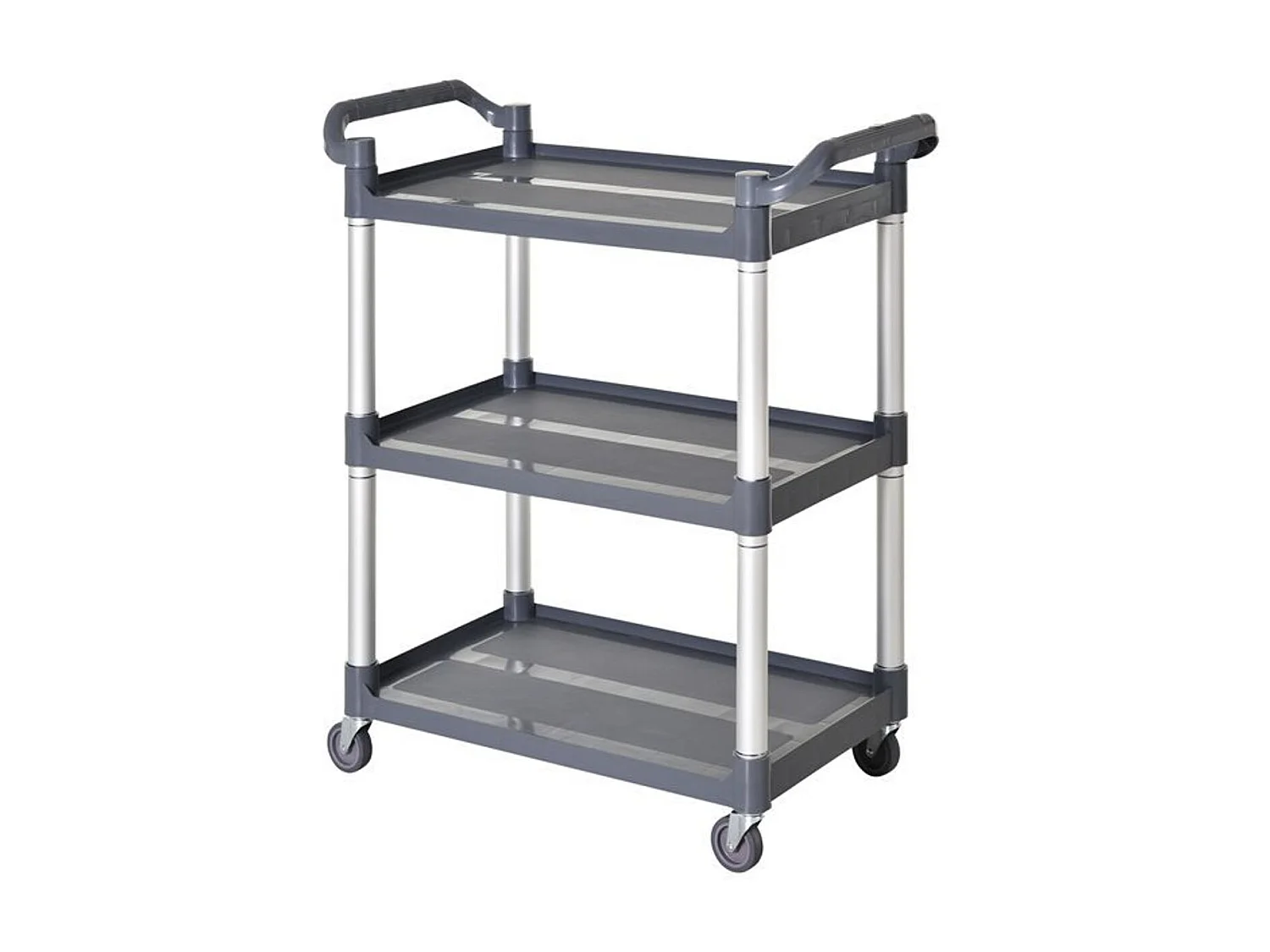 Carro de almacenamiento plateado y gris 88x44x93 cm HOMCOM