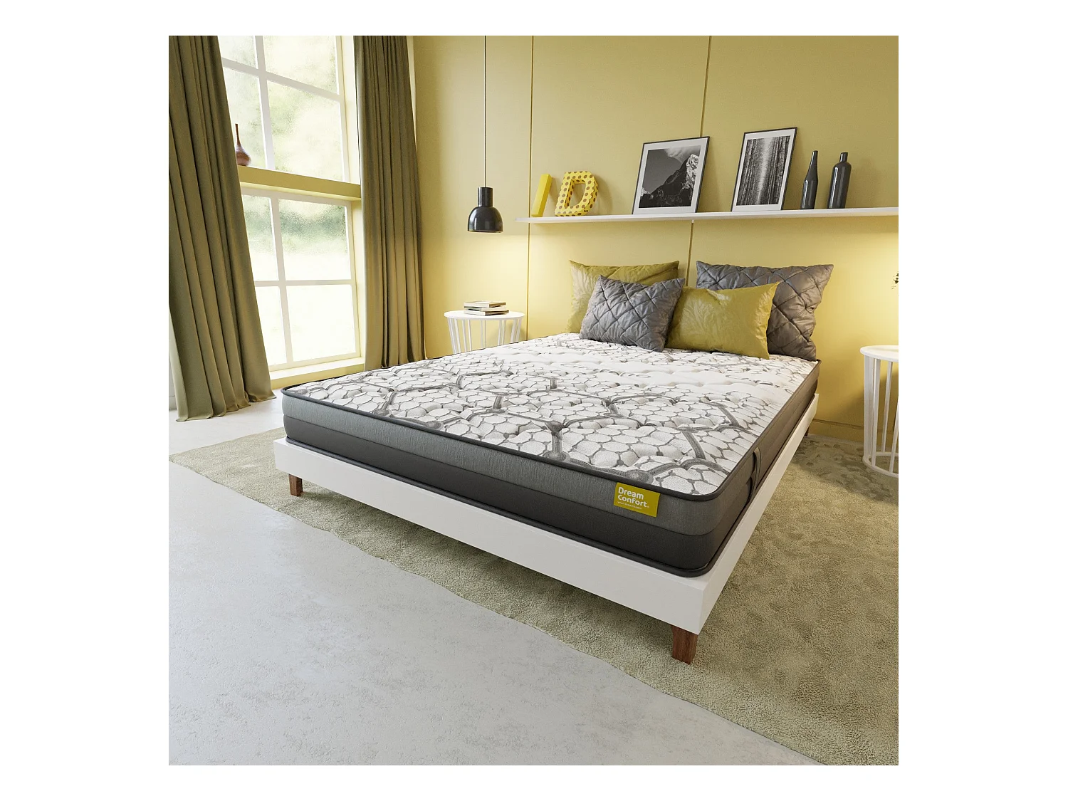 Matelas en mousse à mémoire de forme Grafeno Smart Hero 150x200 16 cm Double Face Indépendance des Lits Fermeté Haute Dream Confort
