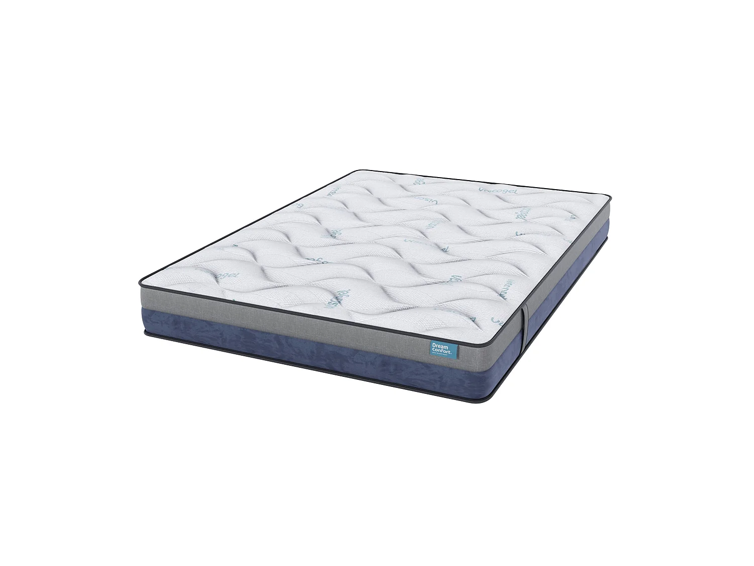Matelas en mousse à mémoire de forme Gel Cloud Majestic 90x180 22 cm Double Face Indépendance des Lits Fermeté Haute Dream Confort